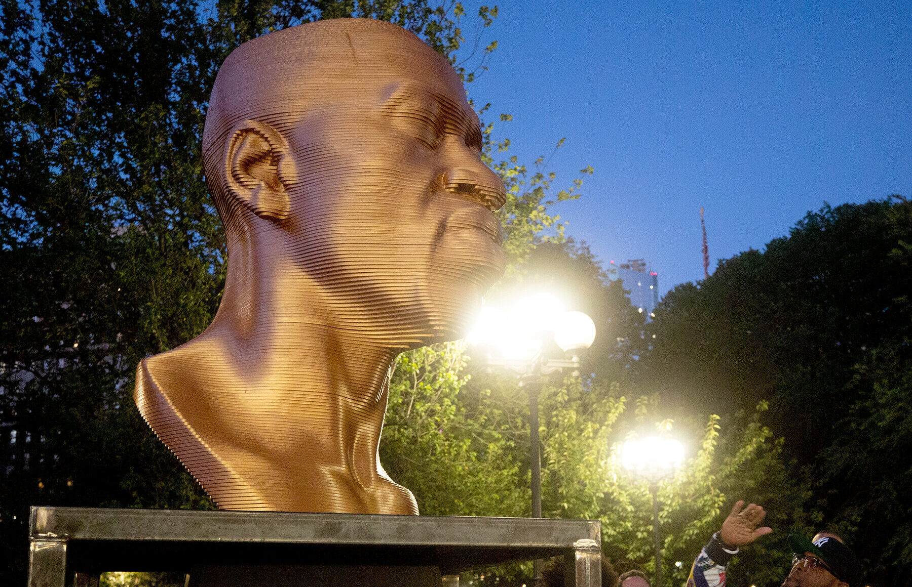 N Y Statue of George Floyd emphasizing Michelle's hidden figures comes alive blog